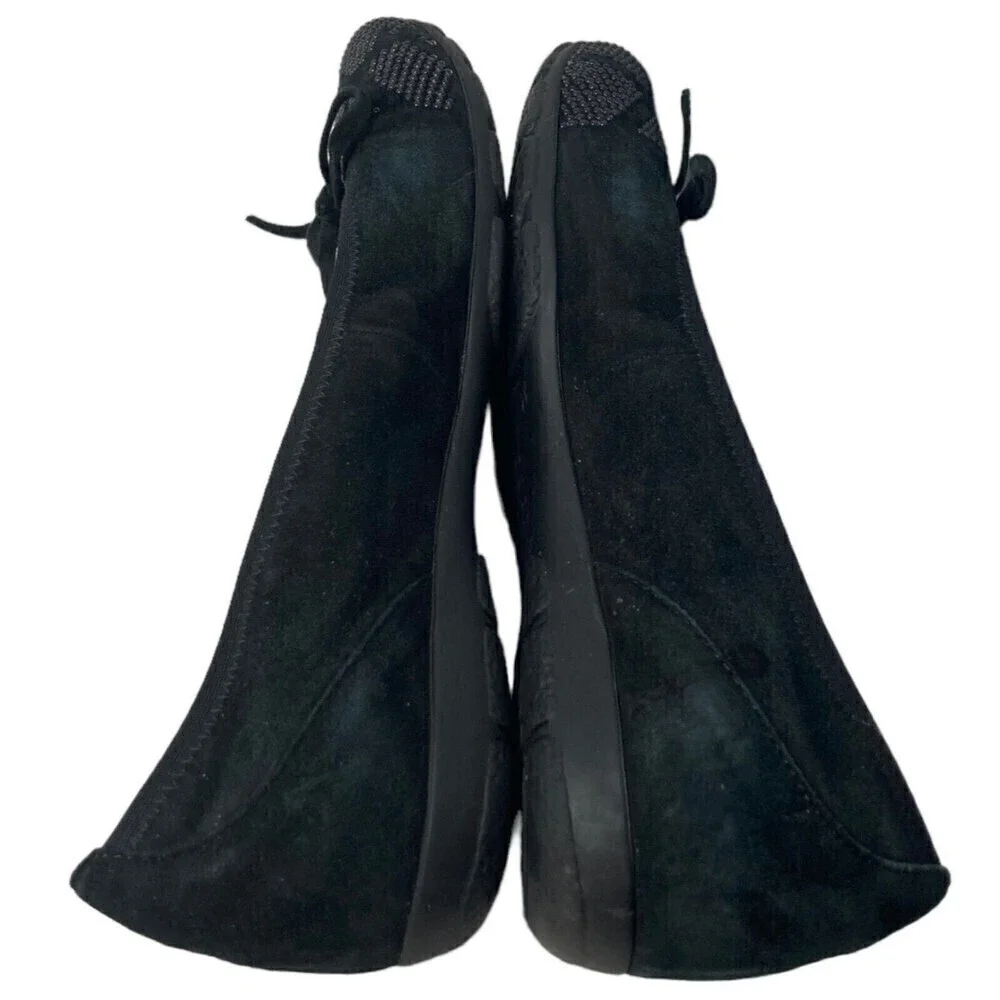 Gabor Hovercraft Ballet Flat Black Bow Leather Size 4.5 UK 6.5 US